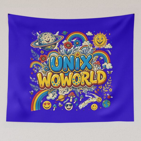 Item preview, Unix Woworld - Happy Chaos Rainbow Planet Groovy 70s Maximalist designed and sold by AwesomeDigiShop.