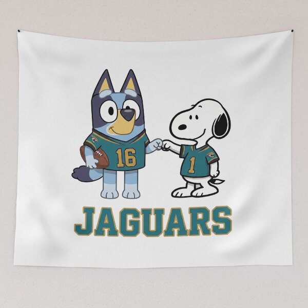 Item preview, Bluey And Snoopy Jacksonville Football Buddies designed and sold by DamianRoy88.