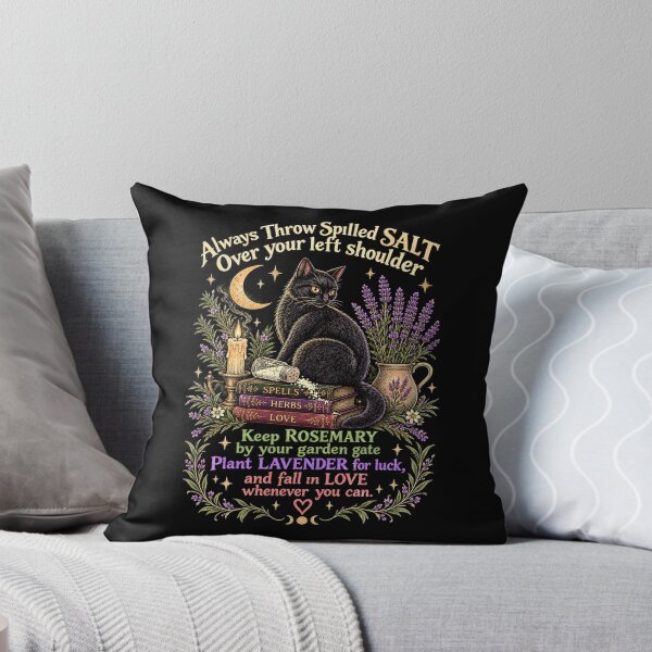 Item preview, Practical Magic Black Cat Quote Always Throw Spilled Salt designed and sold by schoolofbullies.