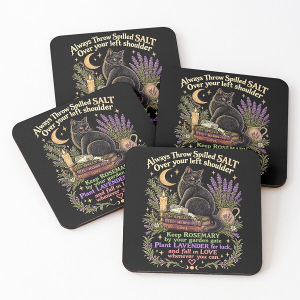 Item preview, Practical Magic Black Cat Quote Always Throw Spilled Salt designed and sold by schoolofbullies.