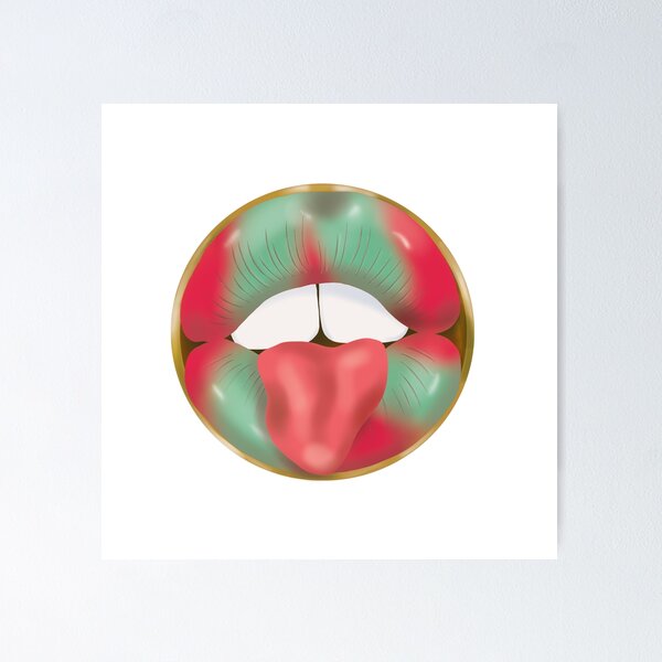 Item preview, Rebel Lips Pop Art – Duotone Pink seablue Lips designed and sold by GoldenRebels.