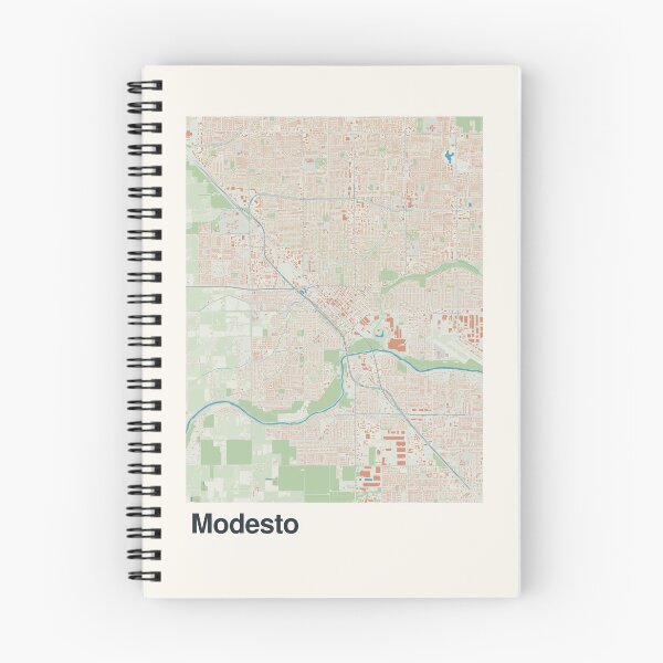 Artikelvorschau, Minimalistische Kartenkunst aus Modesto entworfen und verkauft von MapsNerd.