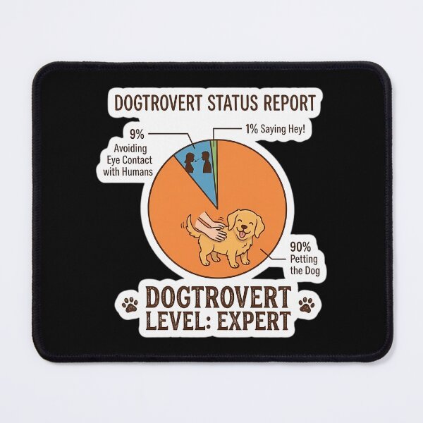 Item preview, Dogtrovert Status Report Funny Pie Chart - Dogtrovert Level Expert designed and sold by HUBERitC-oCYCN.