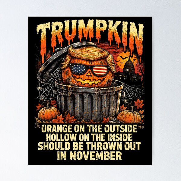 Item preview, Trumpkin Anti Trump Halloween Orange On The Outside Hollow designed and sold by elongatedjazz.