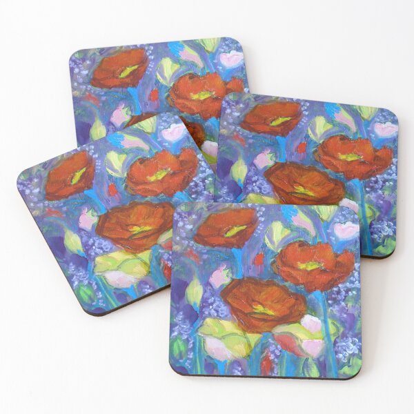 Item preview, Amapolas rojas sobre azul designed and sold by GiftsbyNaomi.