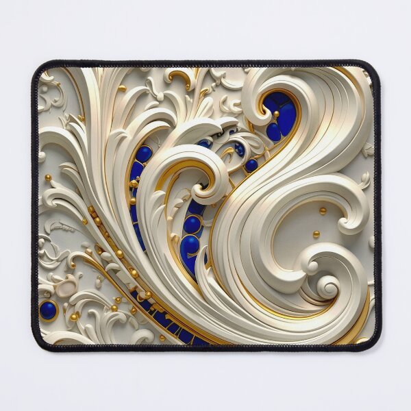 Item preview, Ornate White Porcelain and Royal Blue Spiral designed and sold by Vicky Brago-Mitchell®.