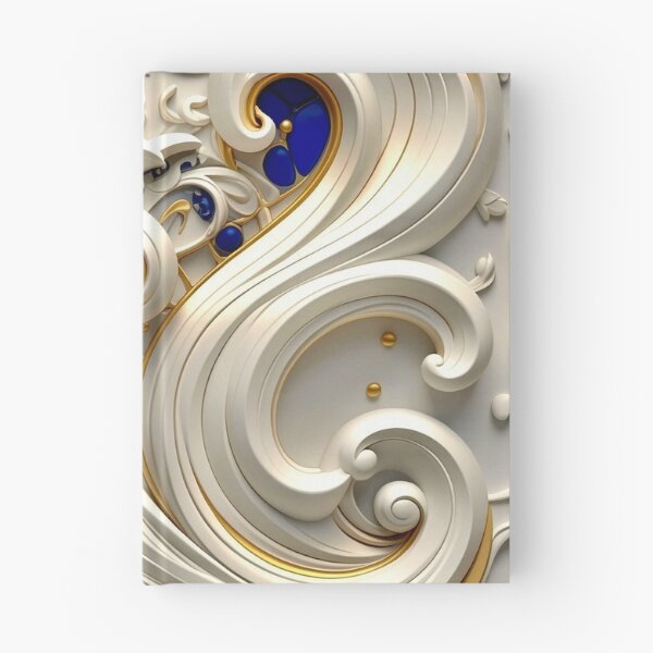Item preview, Ornate White Porcelain and Royal Blue Spiral designed and sold by Vicky Brago-Mitchell®.
