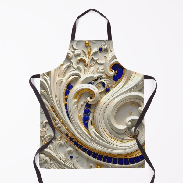 Item preview, Ornate White Porcelain and Royal Blue Spiral designed and sold by Vicky Brago-Mitchell®.