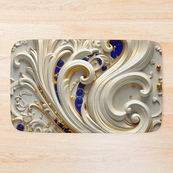 Item preview, Ornate White Porcelain and Royal Blue Spiral designed and sold by Vicky Brago-Mitchell®.