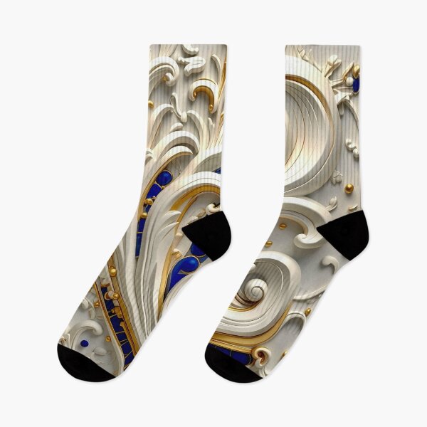 Item preview, Ornate White Porcelain and Royal Blue Spiral designed and sold by Vicky Brago-Mitchell®.
