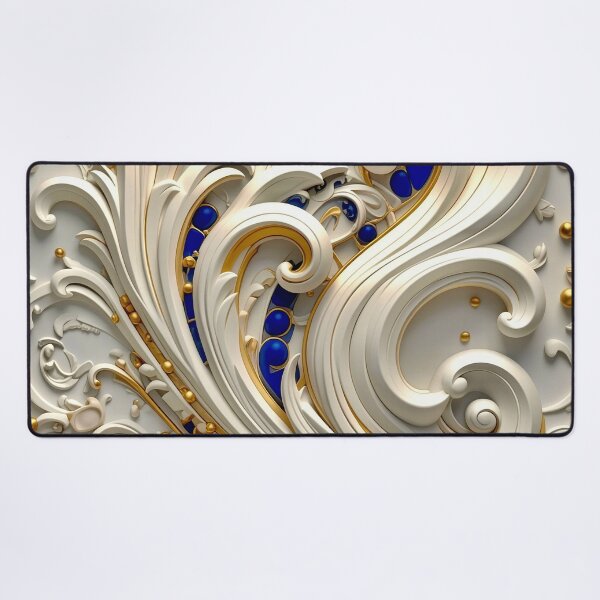 Item preview, Ornate White Porcelain and Royal Blue Spiral designed and sold by Vicky Brago-Mitchell®.