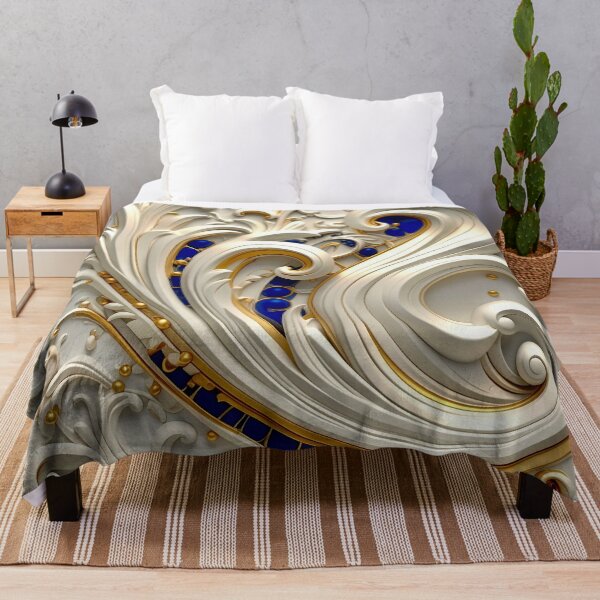 Item preview, Ornate White Porcelain and Royal Blue Spiral designed and sold by Vicky Brago-Mitchell®.
