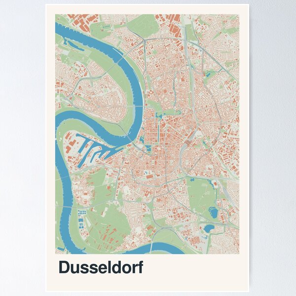 Item preview, Dusseldorf Minimalistic Map Art designed and sold by MapsNerd.
