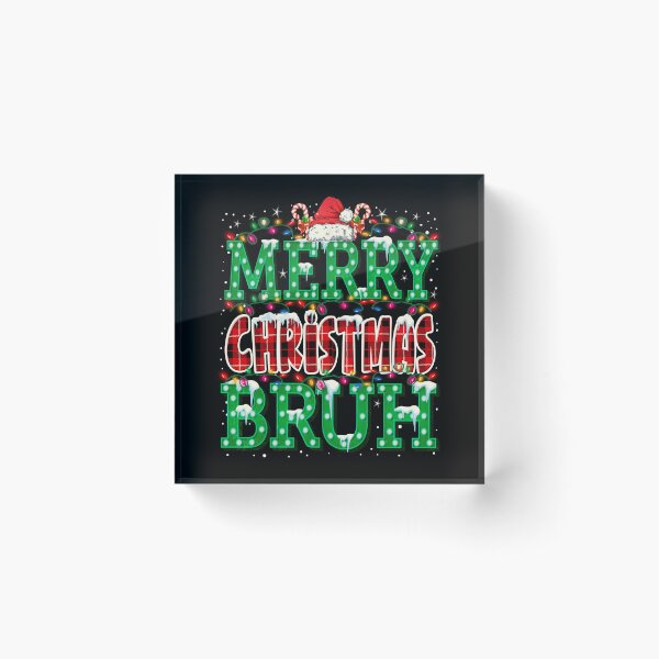 Item preview, Merry Christmas Bruh Funny Plaid Retro Xmas Lights designed and sold by Ortigzitoun.