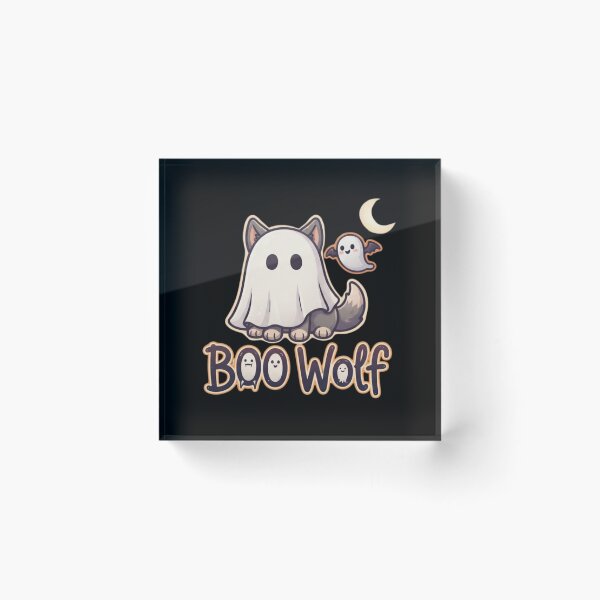 Aperçu de l'œuvre Kawaii "BOO Wolf" | Cute Ghost Costume Puppy Halloween créée et vendue par NightshadeWolfs.