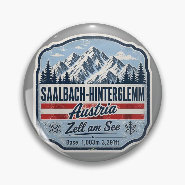 Item preview, Saalbach Hinterglemm Austria Alps Skiing Sticker TShirt 01 designed and sold by OuterShellUK.
