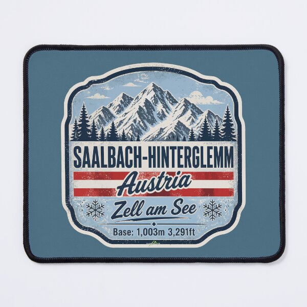 Item preview, Saalbach Hinterglemm Austria Alps Skiing Sticker TShirt 01 designed and sold by OuterShellUK.