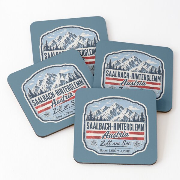 Item preview, Saalbach Hinterglemm Austria Alps Skiing Sticker TShirt 01 designed and sold by OuterShellUK.