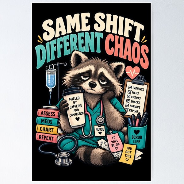 Item preview, Same Shift Different Chaos - Funny Nurse Life Gift designed and sold by Ridaelb.