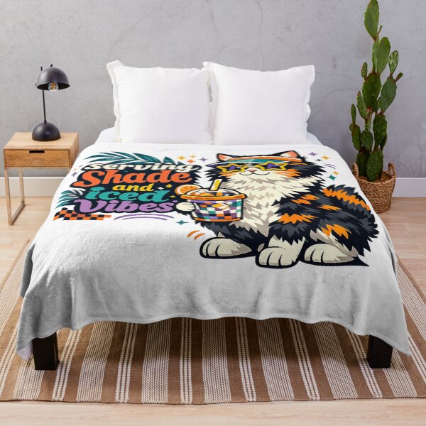 Item preview, Serving Shade and Iced Vibes Funny Cat Summer Iced Coffee Retro Art Design designed and sold by inkoutninja.