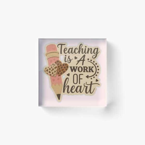 Item preview, Teaching Is a Work of Heart – Pink Pencil Teacher Appreciation Design designed and sold by Palette & Hue.