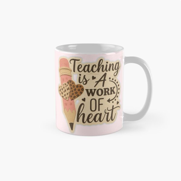 Item preview, Teaching Is a Work of Heart – Pink Pencil Teacher Appreciation Design designed and sold by Palette & Hue.