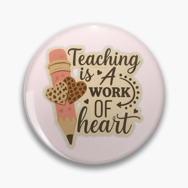 Item preview, Teaching Is a Work of Heart – Pink Pencil Teacher Appreciation Design designed and sold by Palette & Hue.