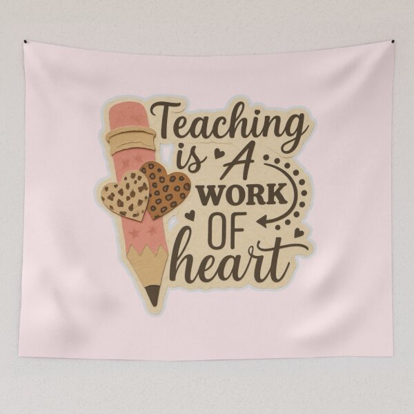 Item preview, Teaching Is a Work of Heart – Pink Pencil Teacher Appreciation Design designed and sold by Palette & Hue.