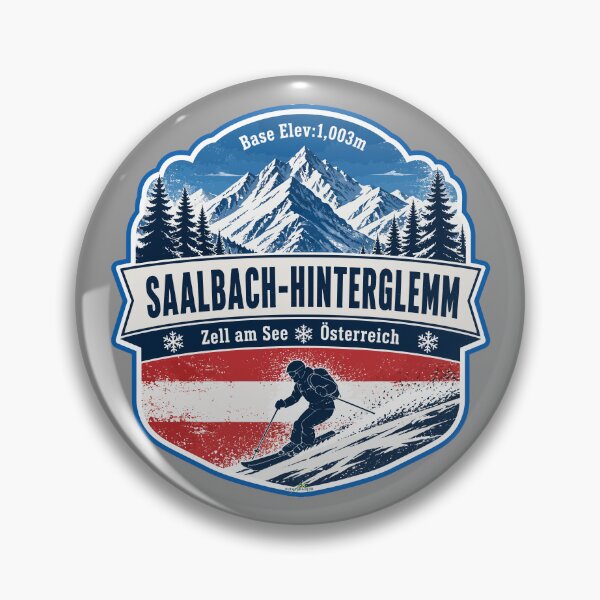 Item preview, Saalbach Hinterglemm Austria Alps Skiing Sticker TShirt 02 designed and sold by OuterShellUK.
