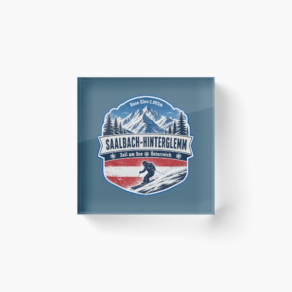 Item preview, Saalbach Hinterglemm Austria Alps Skiing Sticker TShirt 02 designed and sold by OuterShellUK.