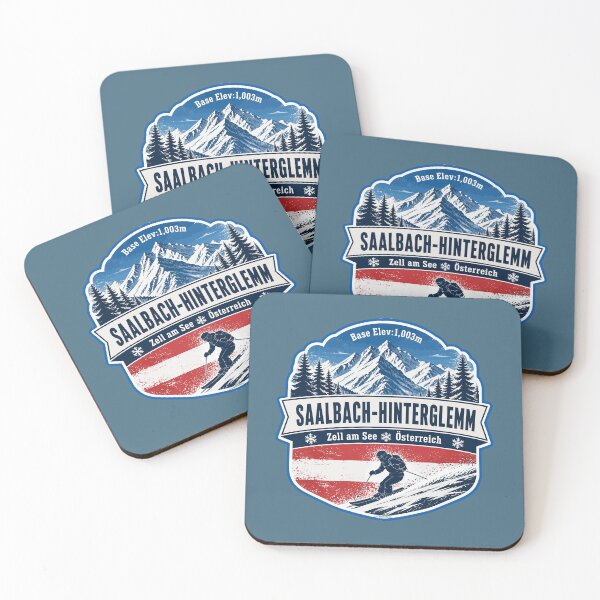 Item preview, Saalbach Hinterglemm Austria Alps Skiing Sticker TShirt 02 designed and sold by OuterShellUK.
