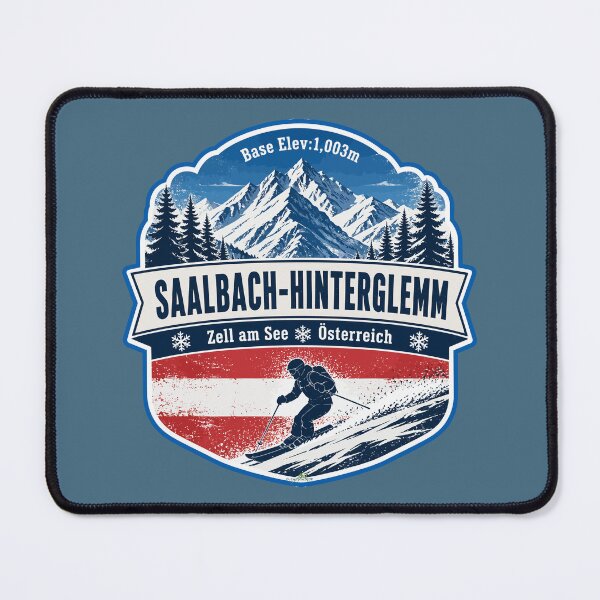 Item preview, Saalbach Hinterglemm Austria Alps Skiing Sticker TShirt 02 designed and sold by OuterShellUK.