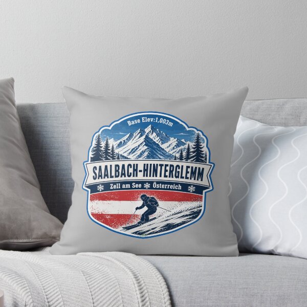 Item preview, Saalbach Hinterglemm Austria Alps Skiing Sticker TShirt 02 designed and sold by OuterShellUK.