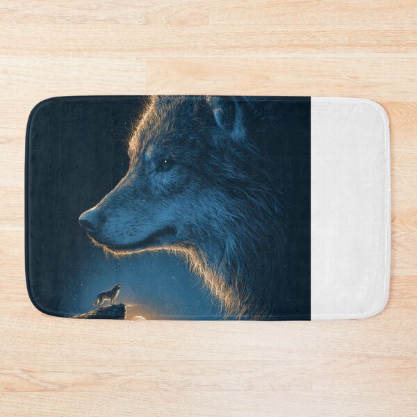 Item preview, Majestic Wolf Howling Moonlit Wilderness Night designed and sold by NicolasGlowArt.