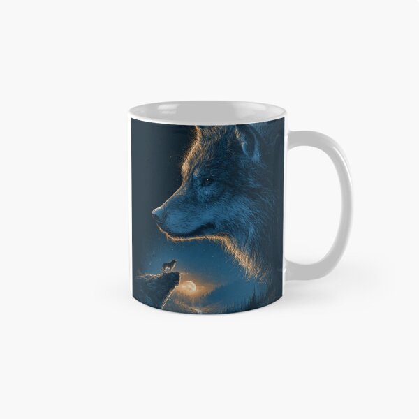 Item preview, Majestic Wolf Howling Moonlit Wilderness Night designed and sold by NicolasGlowArt.