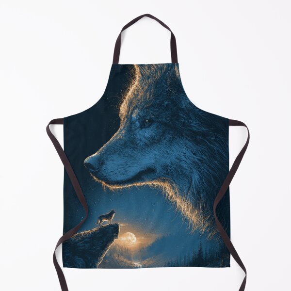 Item preview, Majestic Wolf Howling Moonlit Wilderness Night designed and sold by NicolasGlowArt.