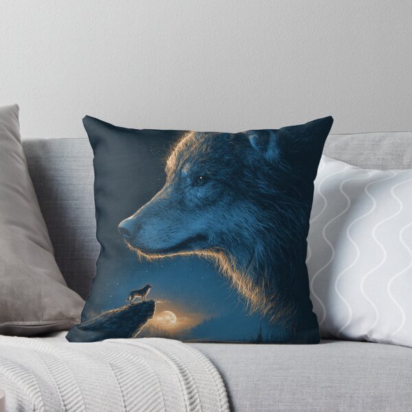 Item preview, Majestic Wolf Howling Moonlit Wilderness Night designed and sold by NicolasGlowArt.
