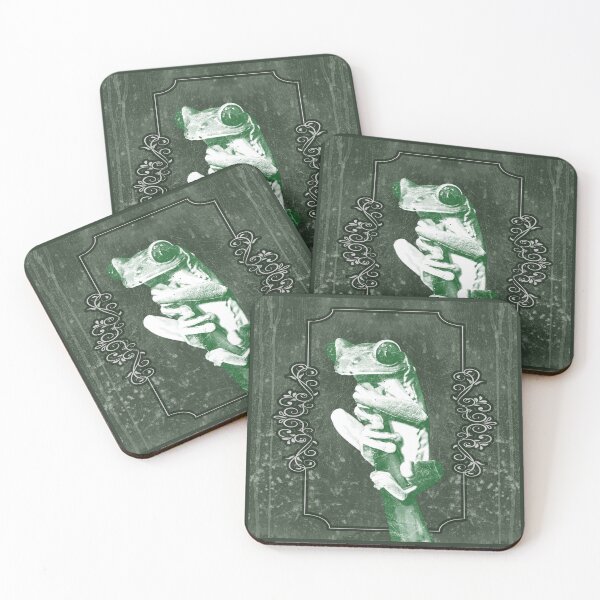 Item preview, Tree Frog Clinging to Branch Amphibian Portrait Green designed and sold by Ghoul Enterprises.