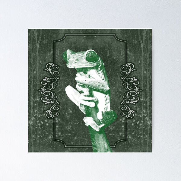 Item preview, Tree Frog Clinging to Branch Amphibian Portrait Green designed and sold by Ghoul Enterprises.