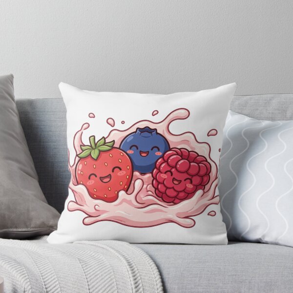 Item preview, Cute Berry Friends Sticker – Strawberry Blueberry Raspberry Kawaii designed and sold by Kiralemon.