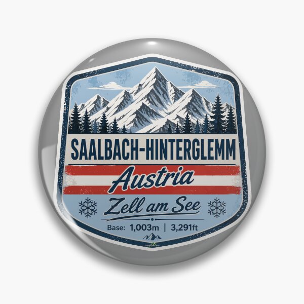 Item preview, Saalbach Hinterglemm Austria Alps Skiing Sticker TShirt 03 designed and sold by OuterShellUK.