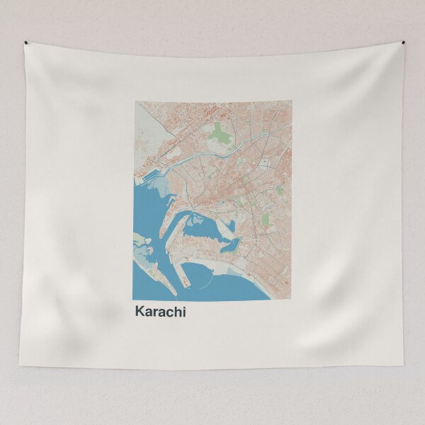 Item preview, Karachi Minimalistic Map Art designed and sold by MapsNerd.