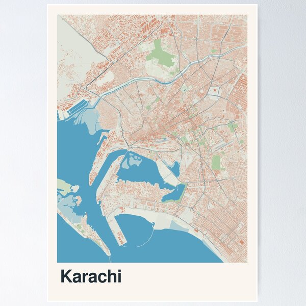 Item preview, Karachi Minimalistic Map Art designed and sold by MapsNerd.