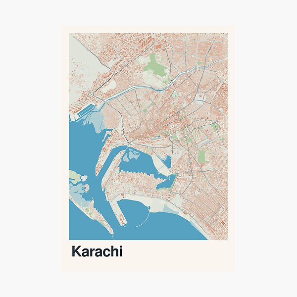 Item preview, Karachi Minimalistic Map Art designed and sold by MapsNerd.