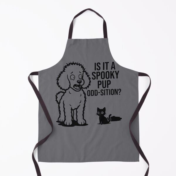 Item preview, Is It A Spooky Pup Odd-sition Funny Poodle Black Cat Halloween Art designed and sold by The Bold Line Studio.