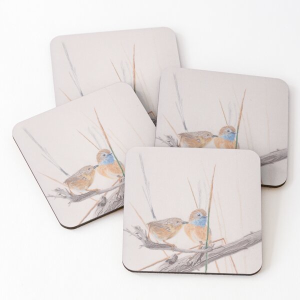 Item preview, Australian Emu Wrens conversing designed and sold by SandraAnimalArt.