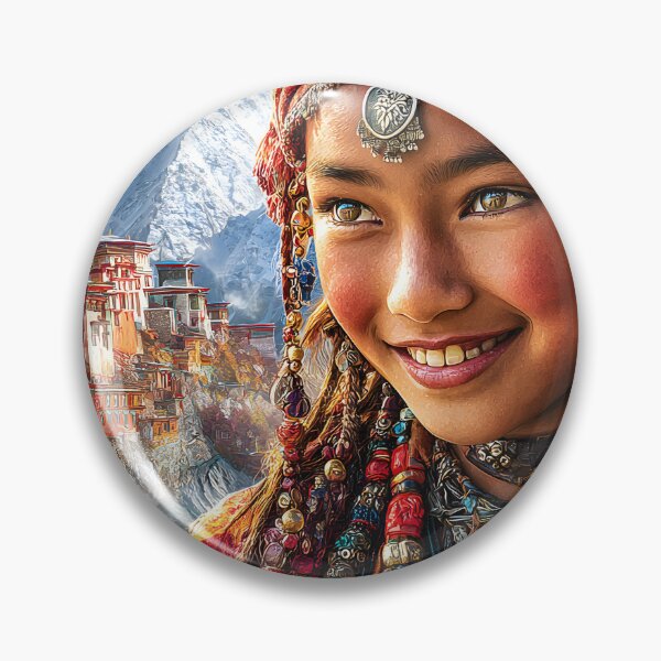 Item preview, Vibrant Young Girl Against a Majestic Mountain Backdrop designed and sold by Artessie.