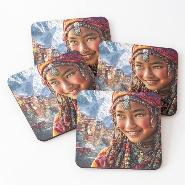 Item preview, Vibrant Young Girl Against a Majestic Mountain Backdrop designed and sold by Artessie.