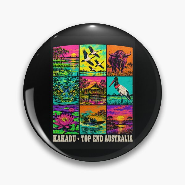 Item preview, Mary River Wetlands Kakadu Northern Territory Retro Travel Crocodile Buffalo Wildlife designed and sold by Yellowriversss.
