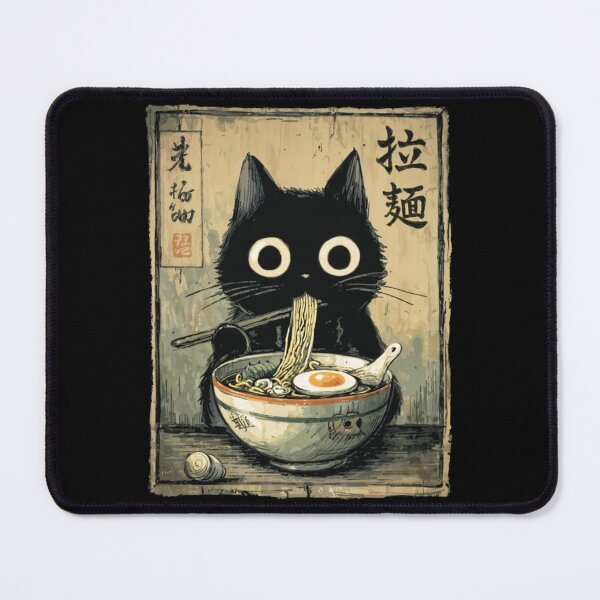 Item preview, Kawaii Ramen Cat Retro Japanese Noodles Artwork designed and sold by TaraxDoolittle.